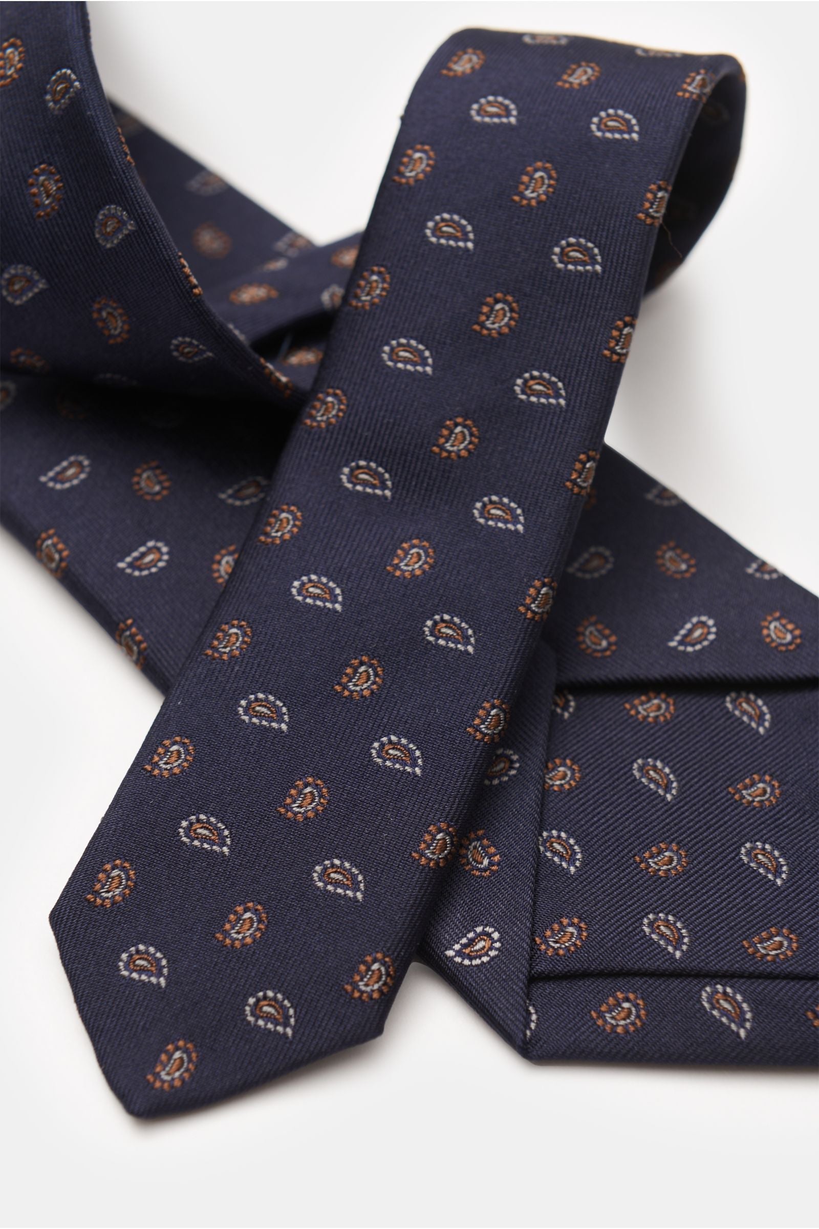 BORRELLI Silk tie — Navy