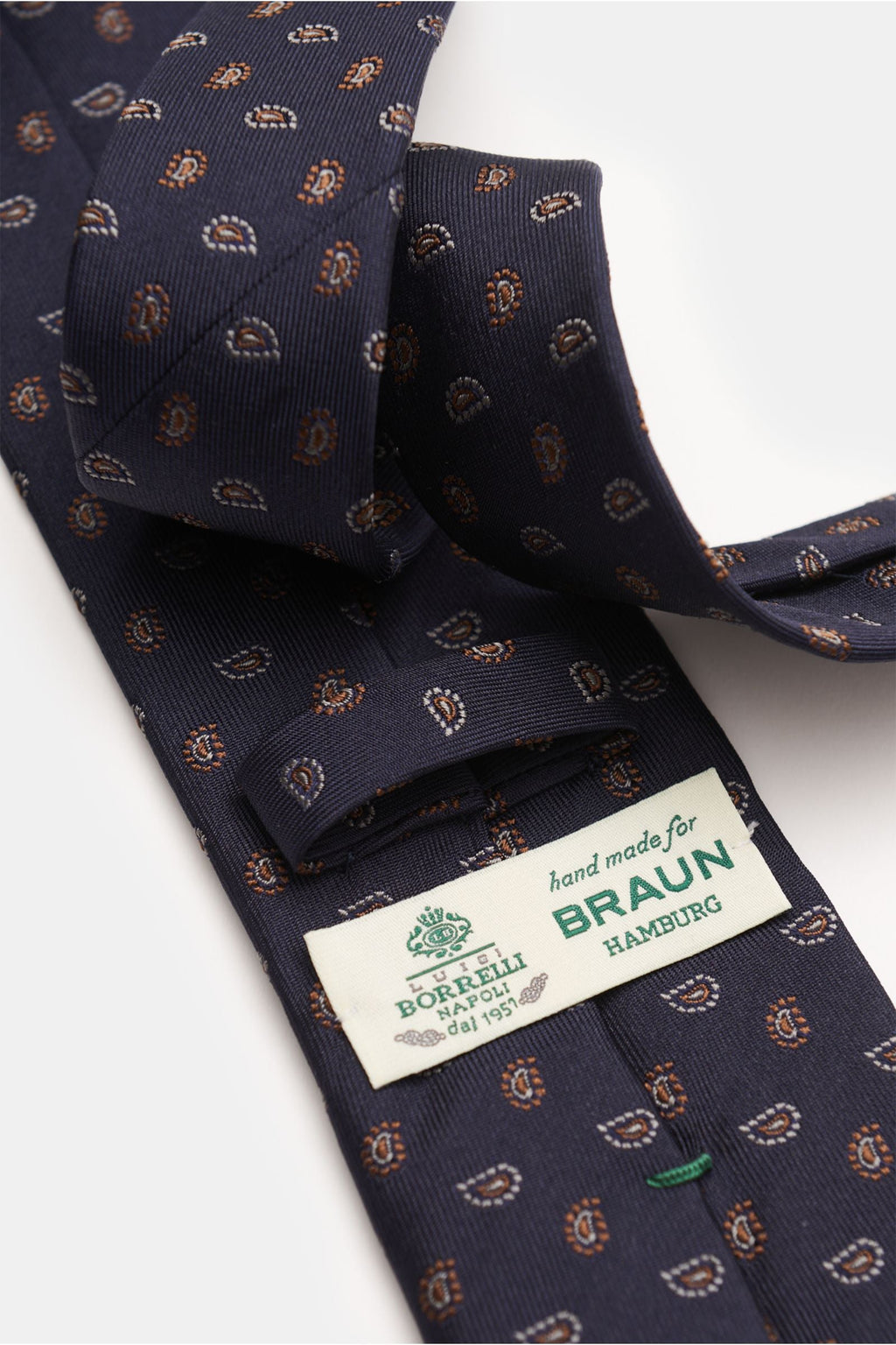 BORRELLI Silk tie — Navy