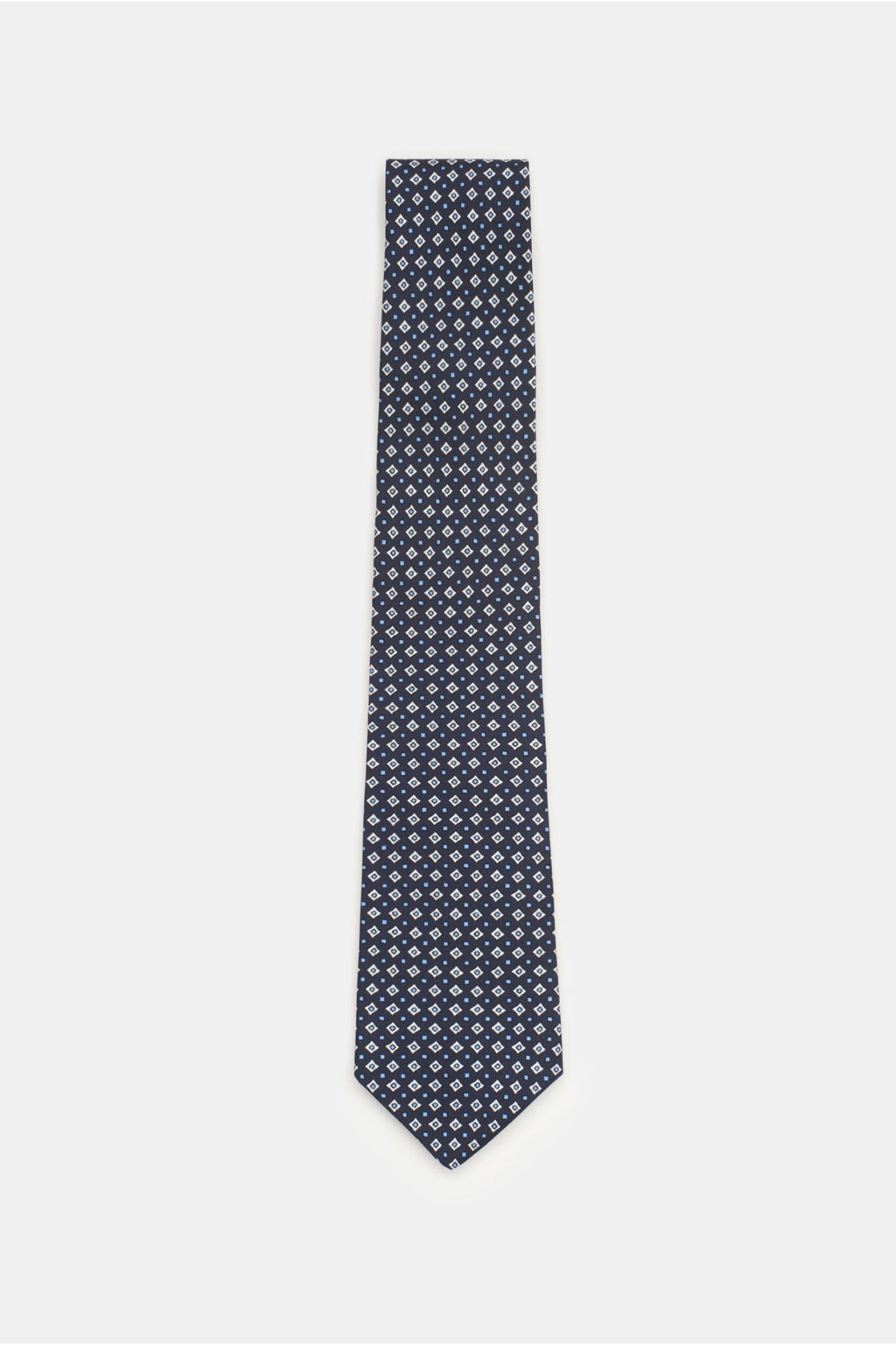 BORRELLI Silk tie navy / off-white