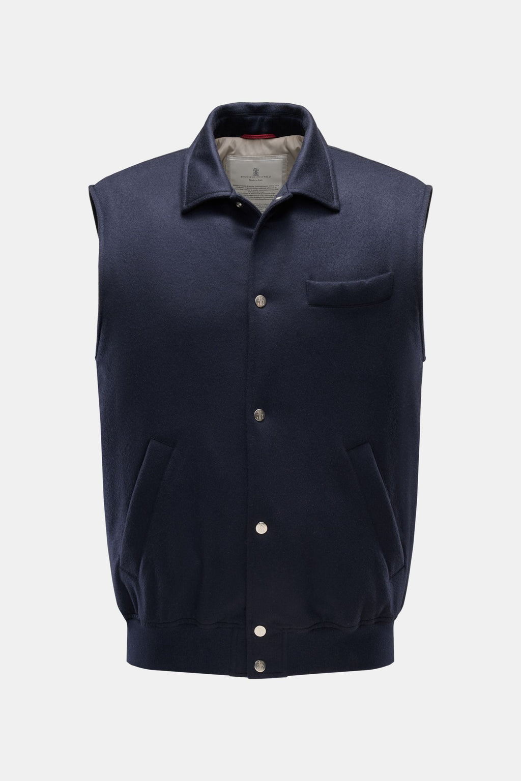 BRUNELLO CUCINELLI Cashmere outdoor gilet — Navy