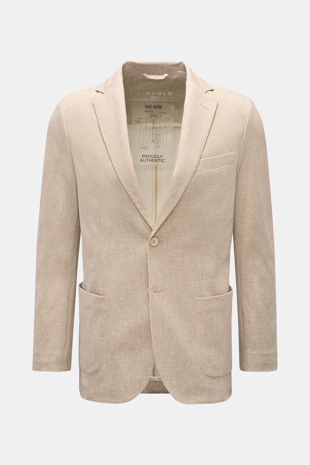 CIRCOLO 1901 Jersey jacket — Beige mottled