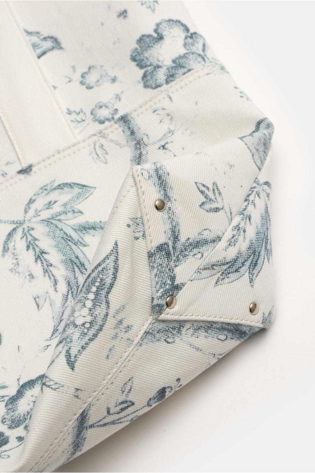 ERDEM Denim tote bag white / grey-blue
