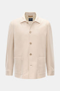 FEDELI Cashmere flannel jacket 'Oxford' — Sand