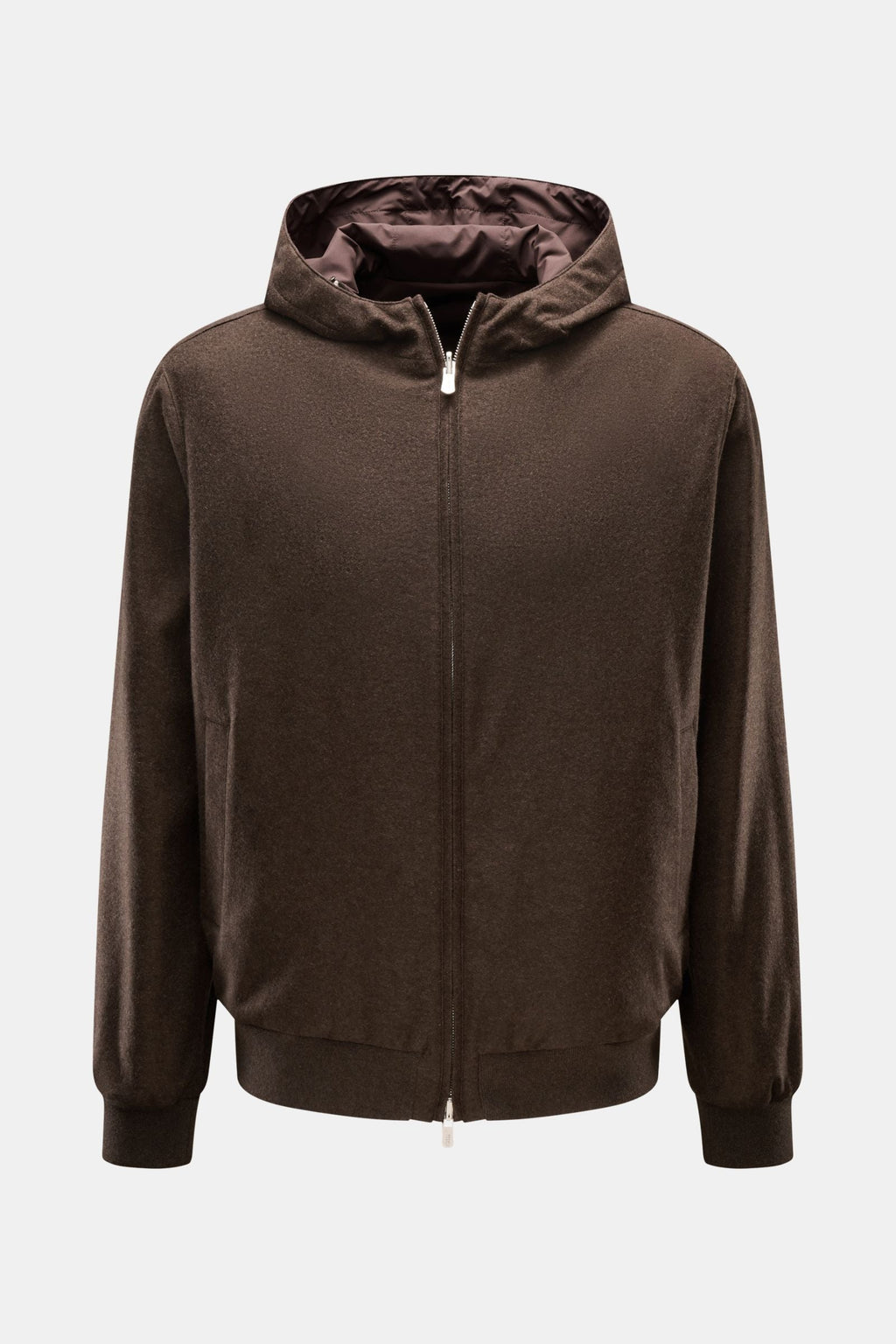 FEDELI Cashmere reversible blouson 'Start' — Dark brown
