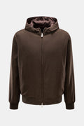 FEDELI Cashmere reversible blouson 'Start' — Dark brown