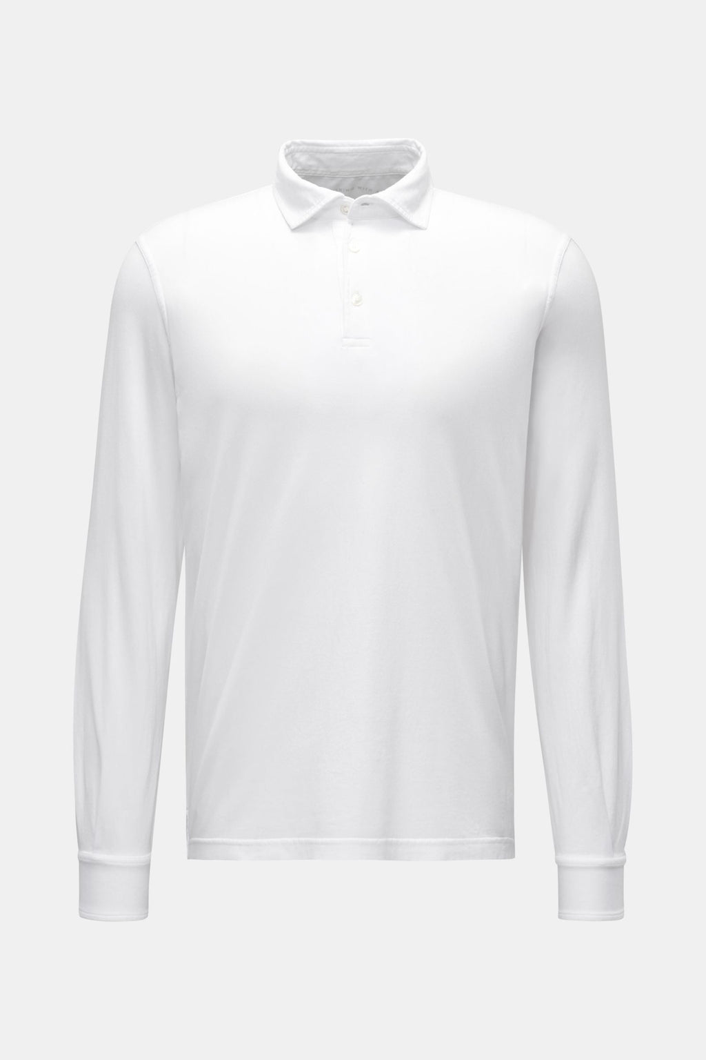 FEDELI Jersey long sleeve polo shirt 'Zero' — Grey brown