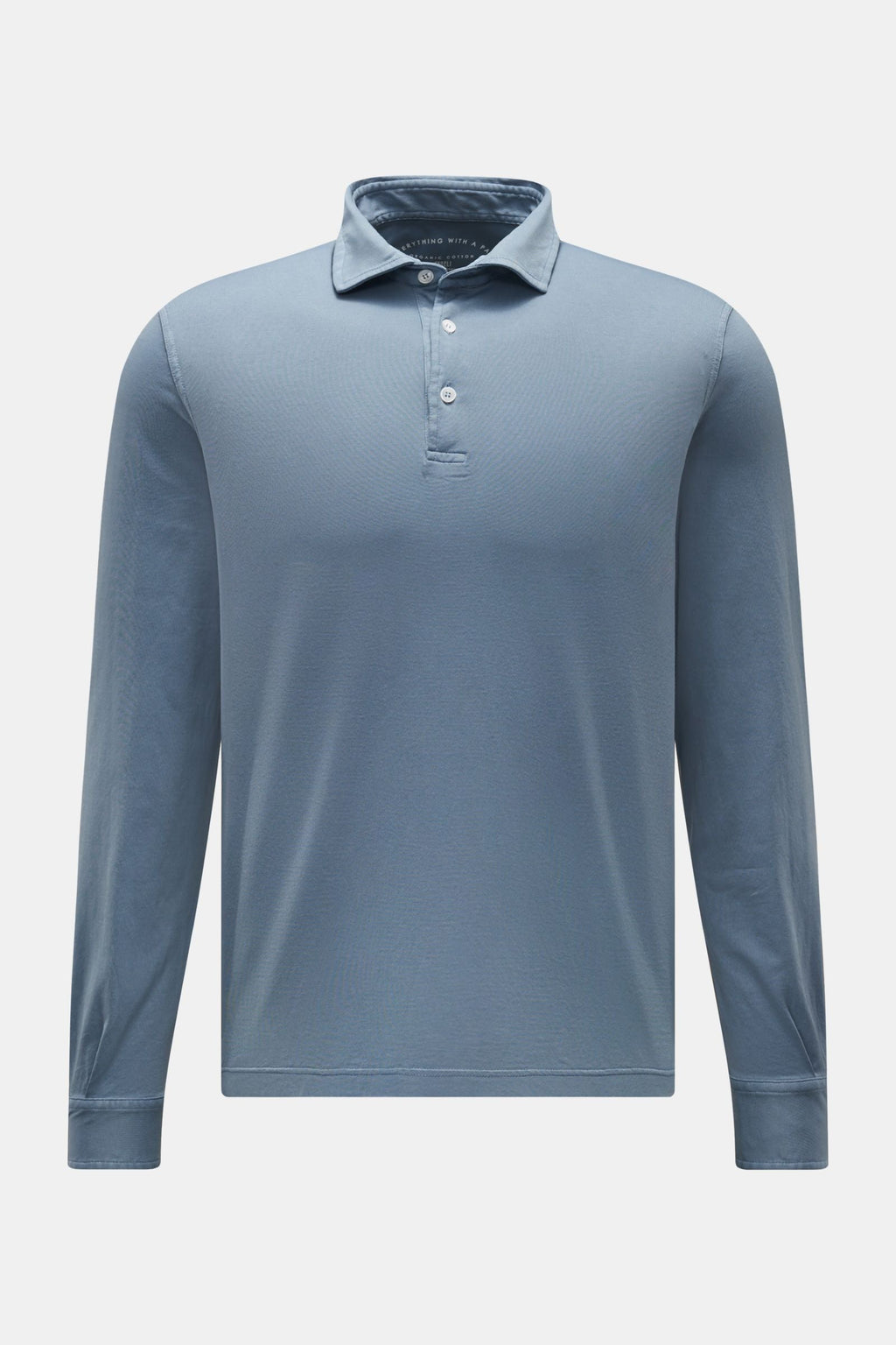 FEDELI Jersey long sleeve polo shirt 'Zero' — Grey brown