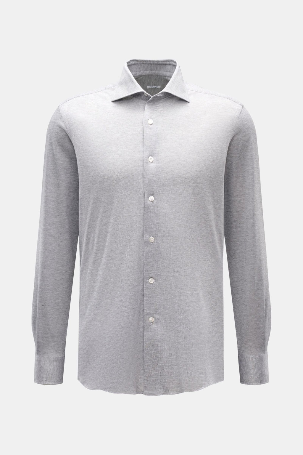 FRAY Piqué shirt 'Lione Cucitura' — Grey mottled