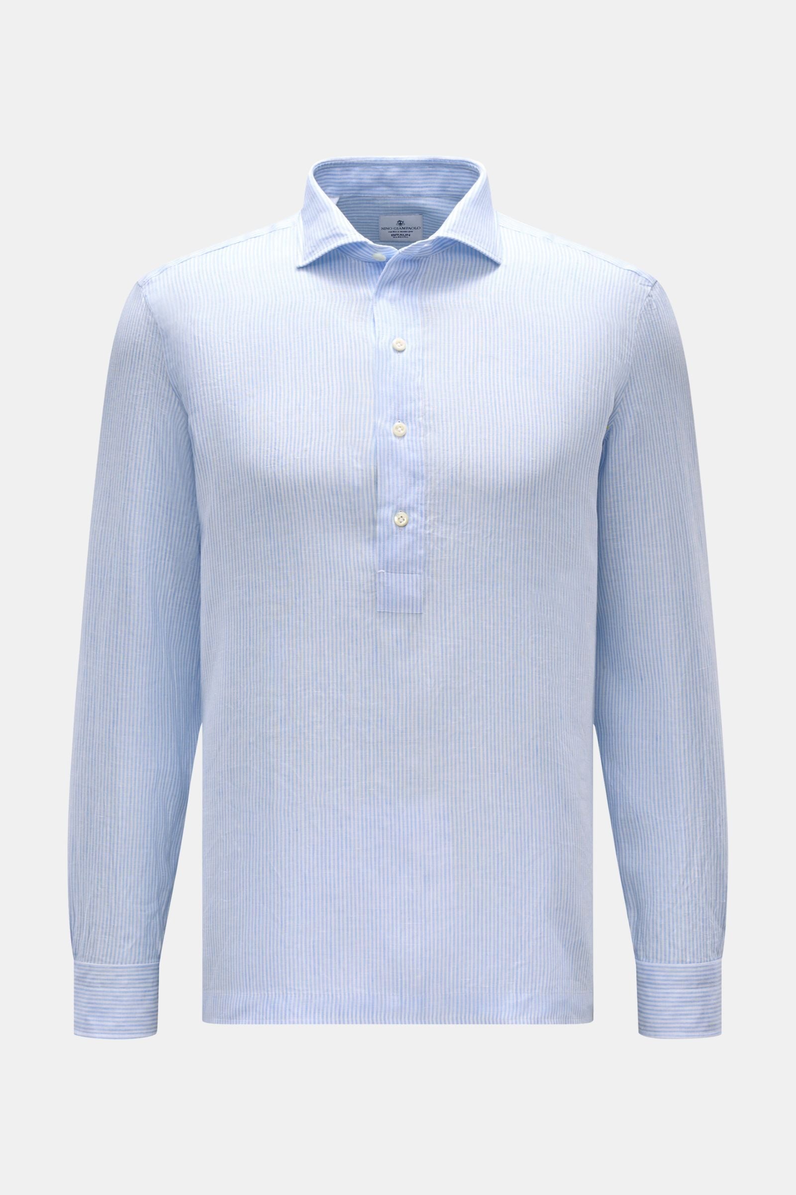 GIAMPAOLO Popover linen shirt — Light blue