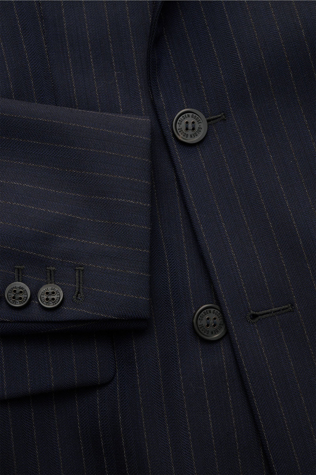 GOLDEN GOOSE Smart-casual jacket 'Dave' — Dark navy striped