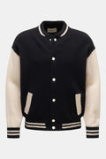 LANEUS Cardigan 'Soft Cashmere Bomber' black / off-white