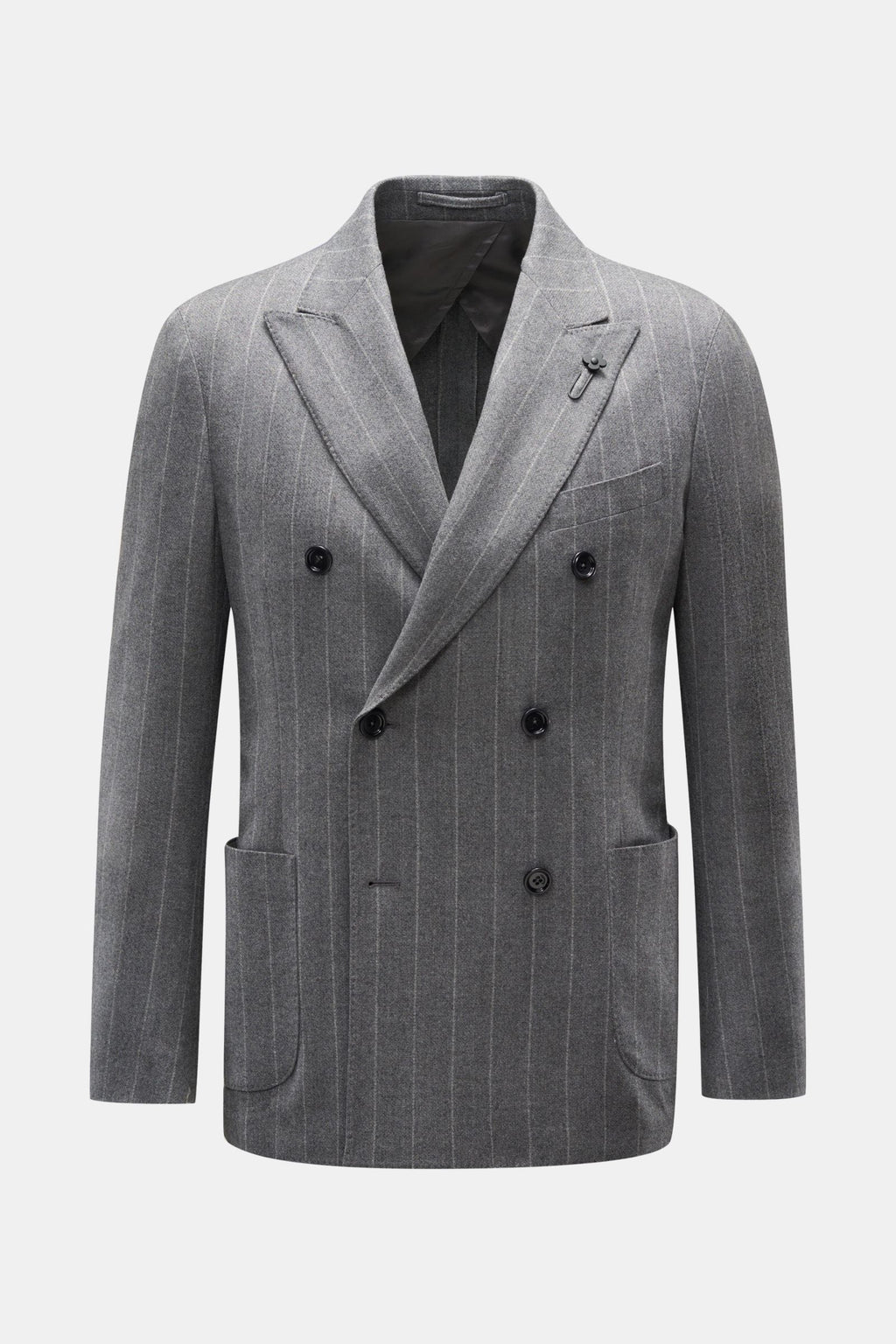 LARDINI Smart-casual jacket — Dark grey striped