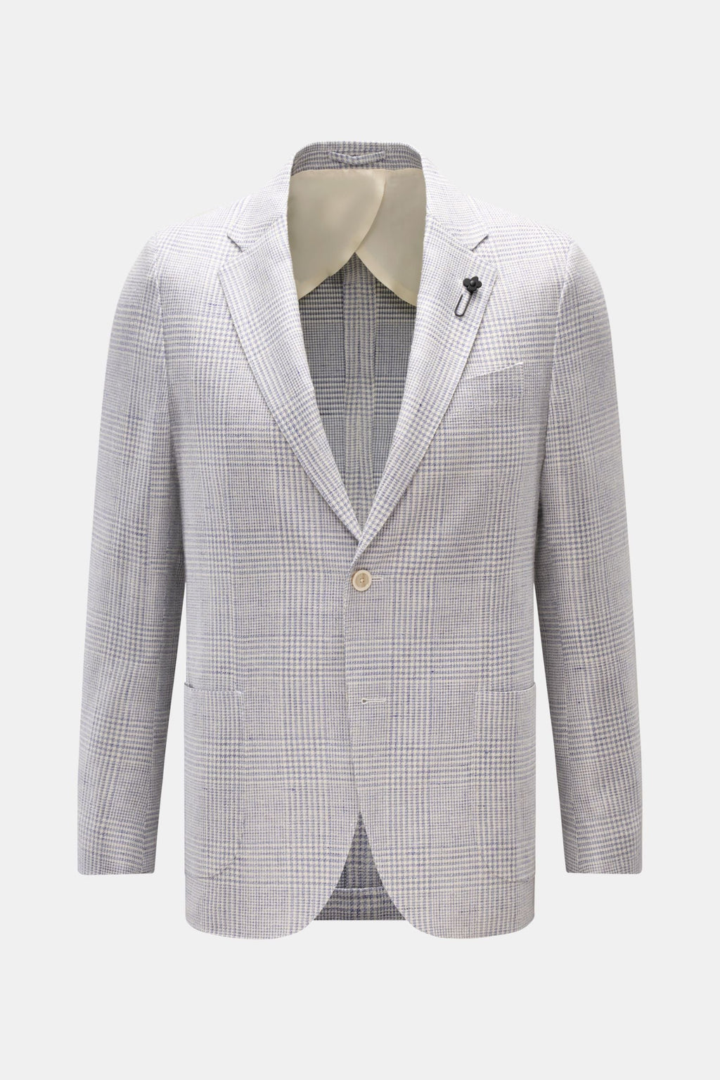 LARDINI Smart-casual jacket smoky blue / off-white