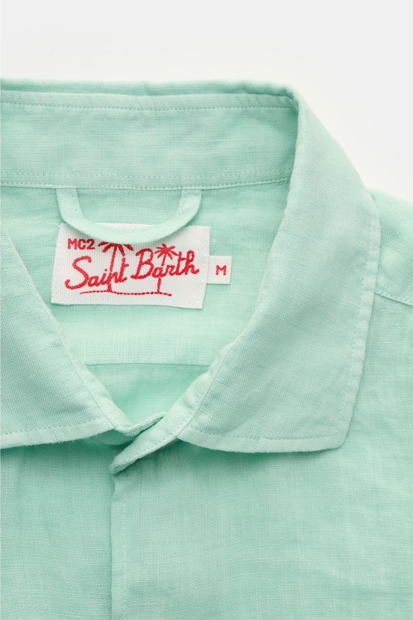 MC2 SAINT BARTH Casual linen shirt — Mint green
