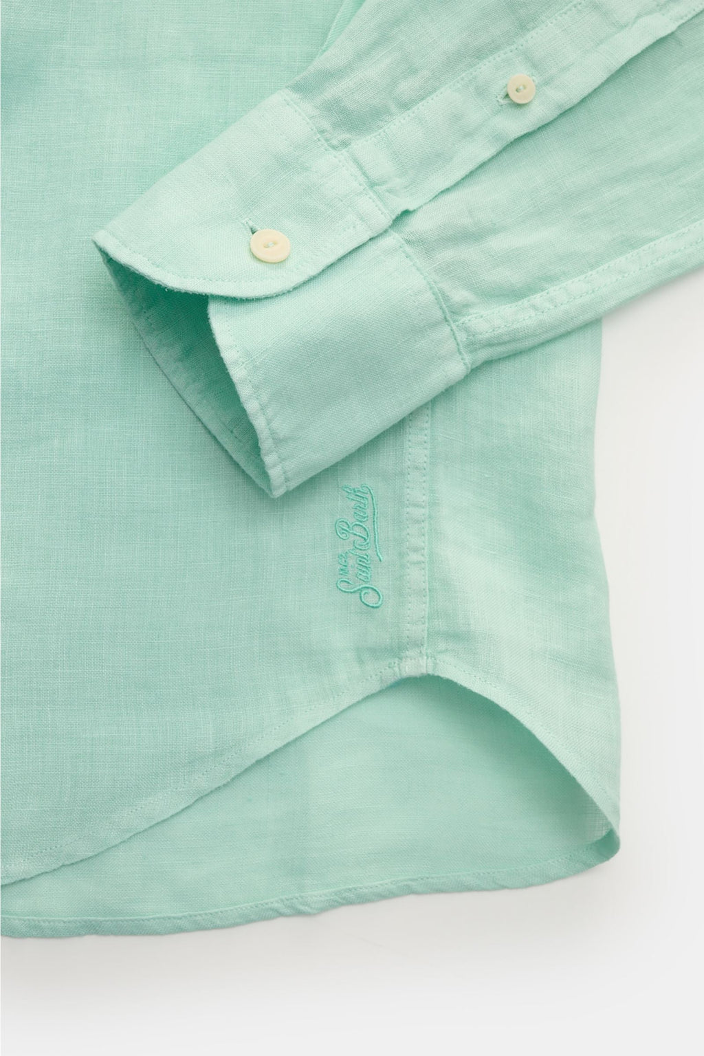MC2 SAINT BARTH Casual linen shirt — Mint green