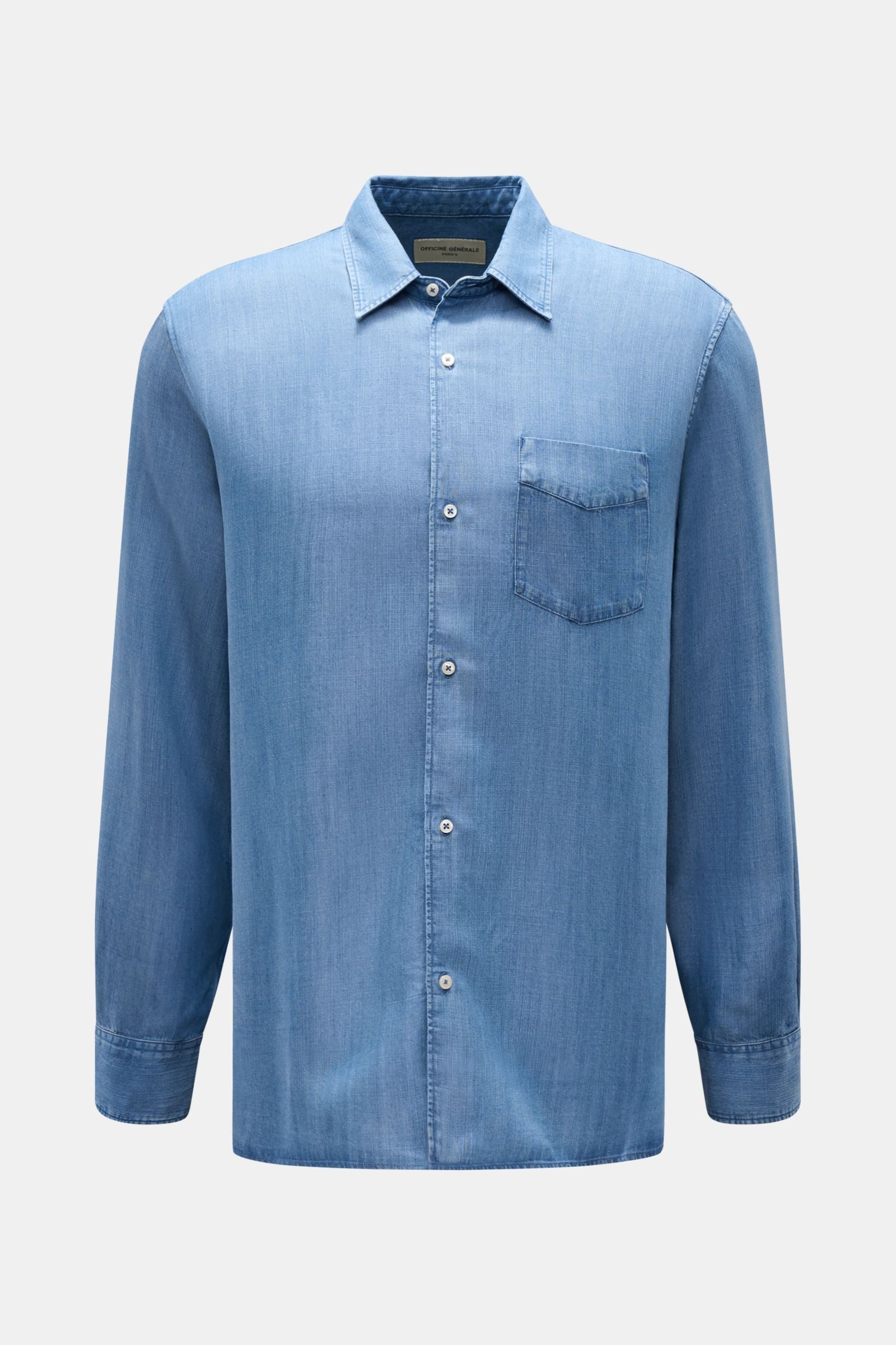 OFFICINE GÉNÉRALE Casual shirt 'Guido' — Light blue mottled