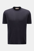 OFFICINE GÉNÉRALE Linen crew neck T-shirt — Navy