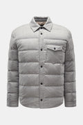 PEOPLE OF SHIBUYA Down overshirt 'Aver' — Grey mottled
