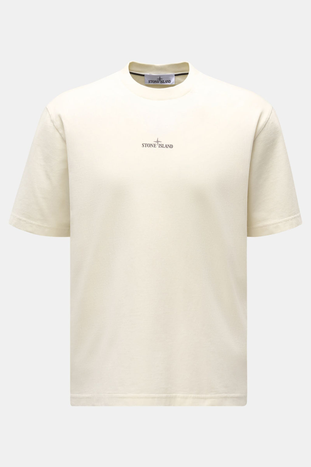 STONE ISLAND Crew neck T-shirt 'Industrial Print' — Cream