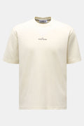 STONE ISLAND Crew neck T-shirt 'Industrial Print' — Cream