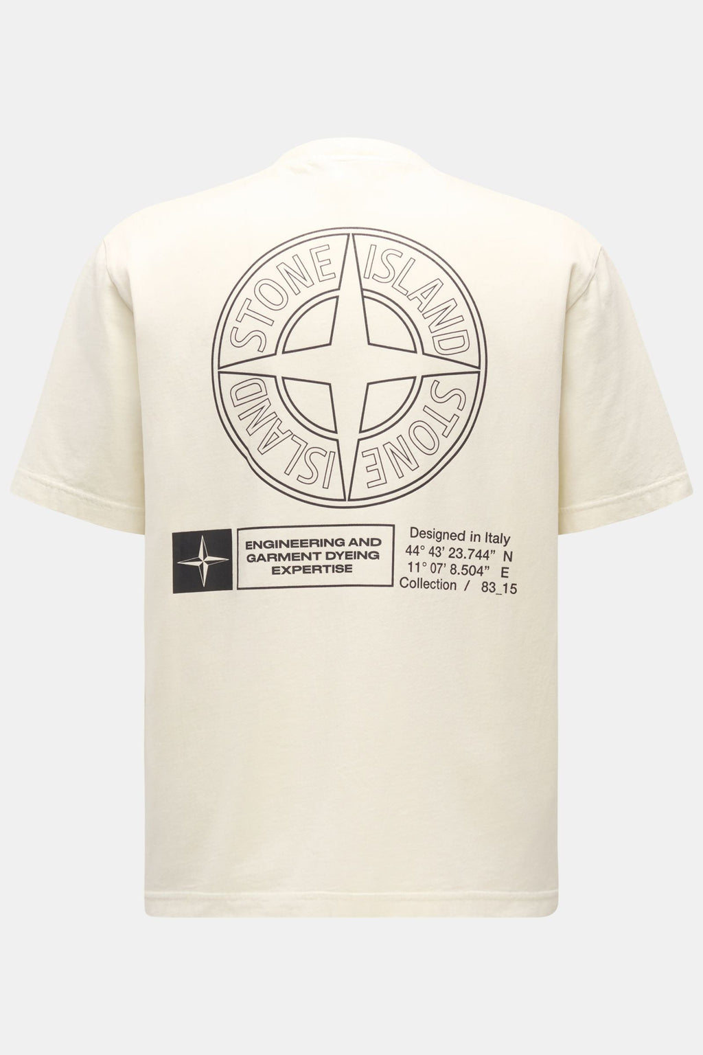 STONE ISLAND Crew neck T-shirt 'Industrial Print' — Cream