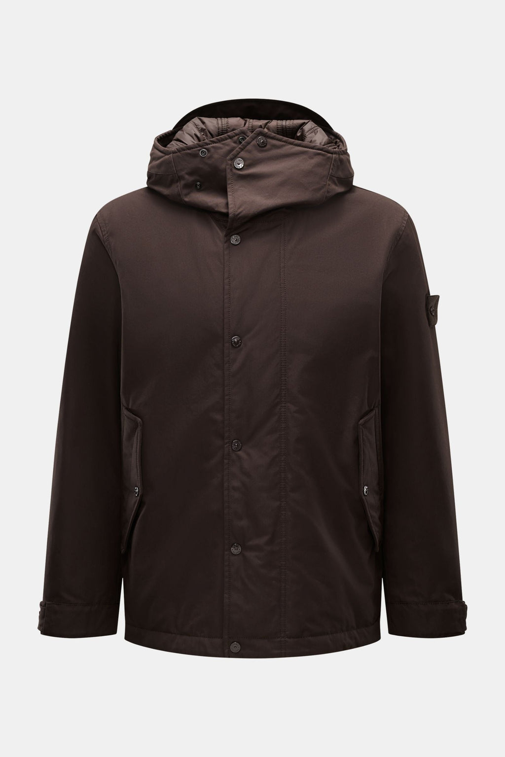 STONE ISLAND Jacket 'Weatherproof Cotton Canvas Ghost Piece' — Dark brown