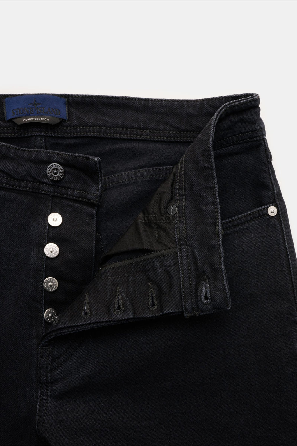 STONE ISLAND Jeans 'Stretch Black Denim - Rinsed'