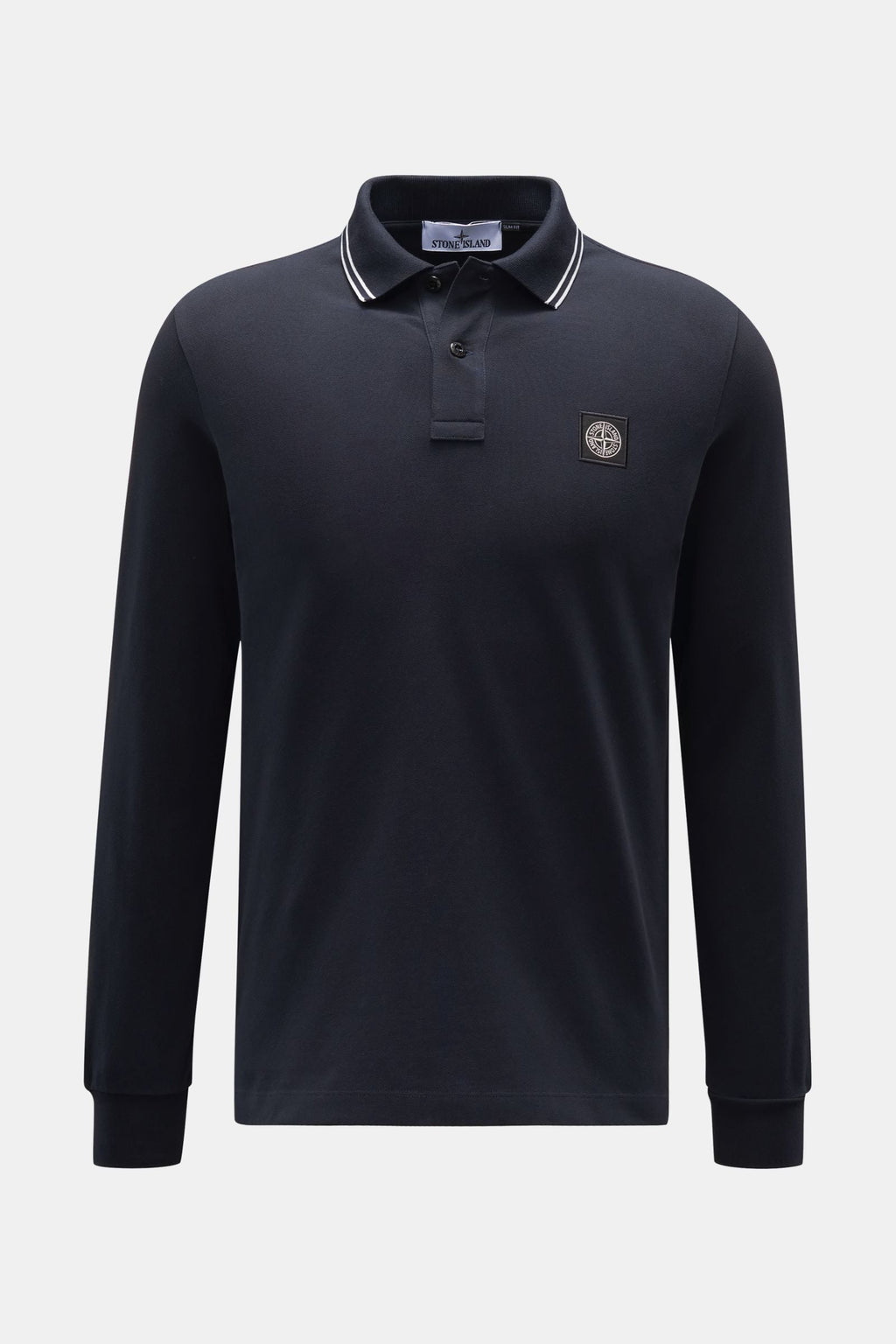 STONE ISLAND Long sleeve polo shirt — Dark navy