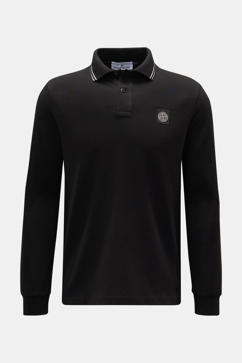 STONE ISLAND Long sleeve polo shirt — Dark navy