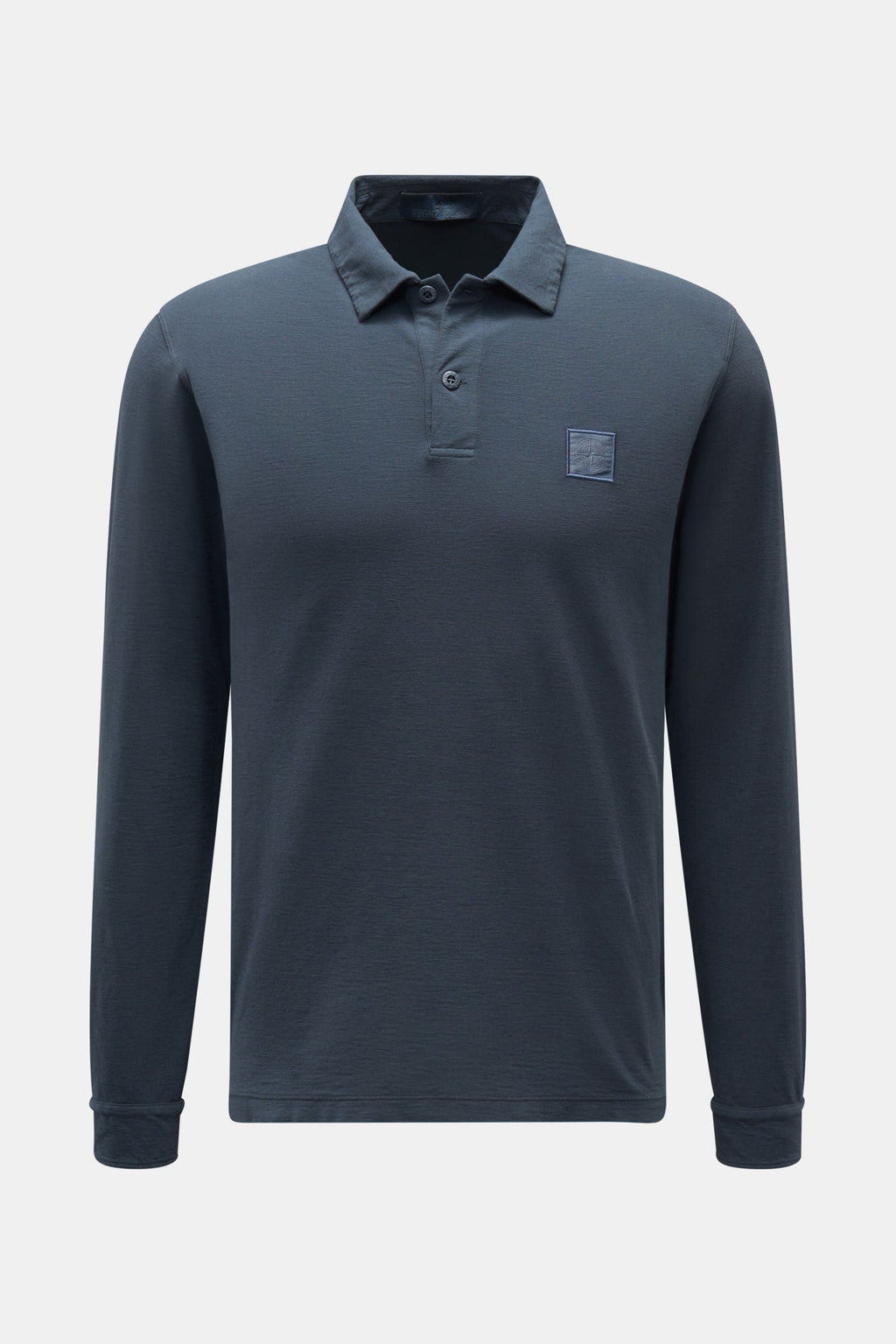 STONE ISLAND Long sleeve polo shirt 'Ghost Piece' — Grey blue