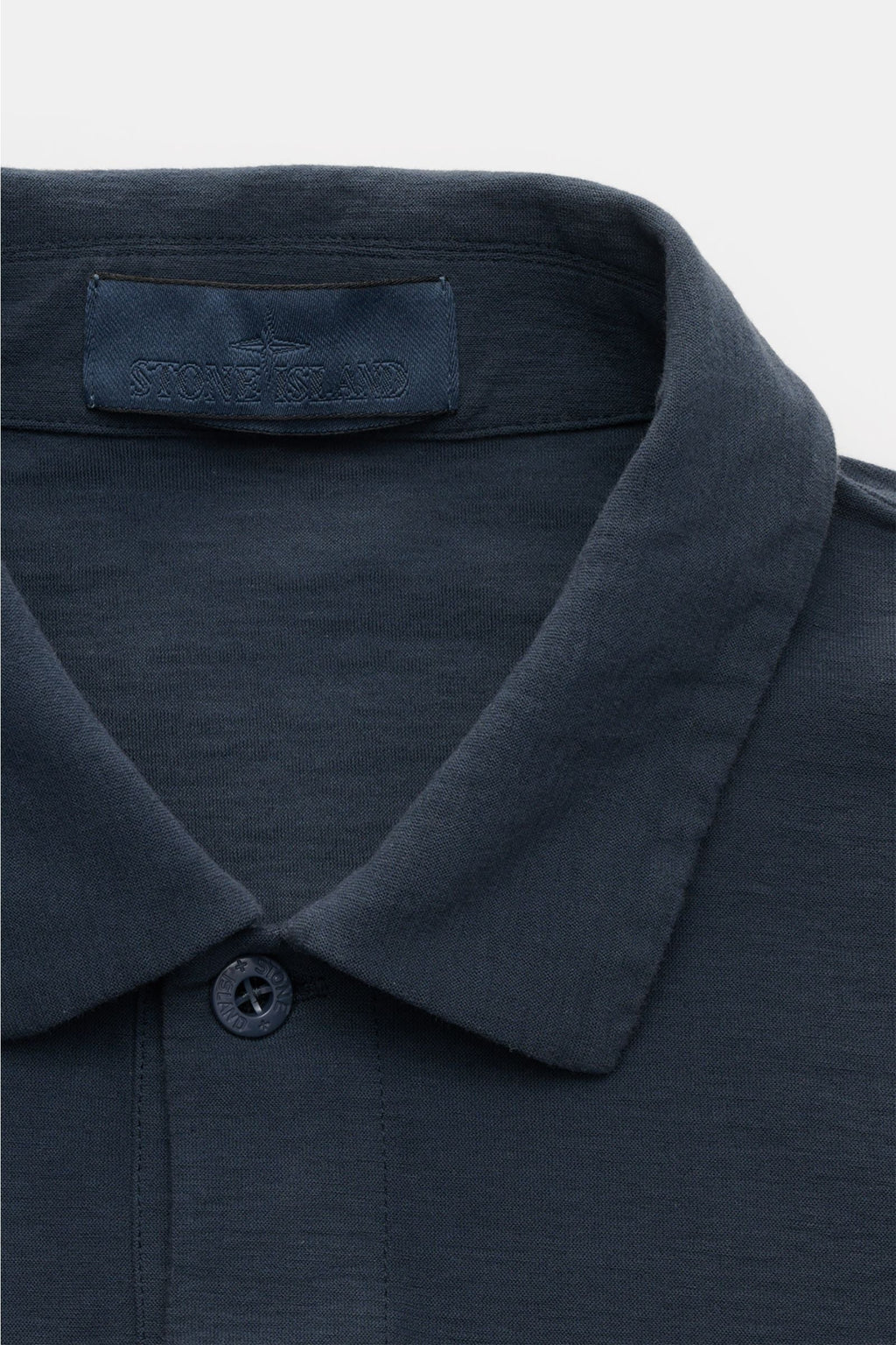 STONE ISLAND Long sleeve polo shirt 'Ghost Piece' — Grey blue