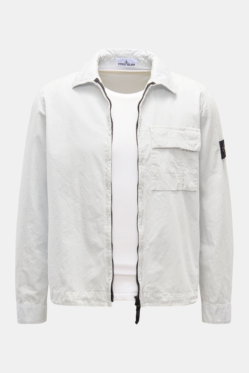 STONE ISLAND Overshirt 'Brushed Canvas' — Olive