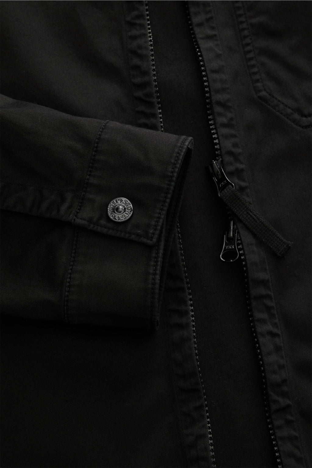 STONE ISLAND Overshirt 'Cotton Satin' — Black