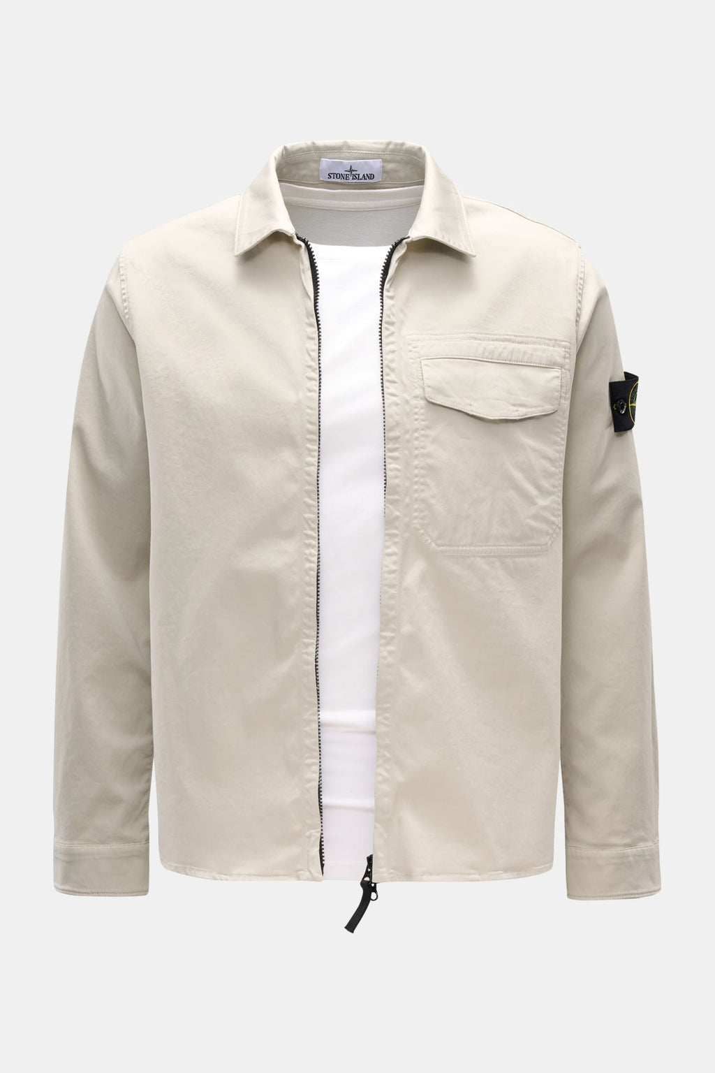 STONE ISLAND Overshirt 'Cotton Satin' — Black