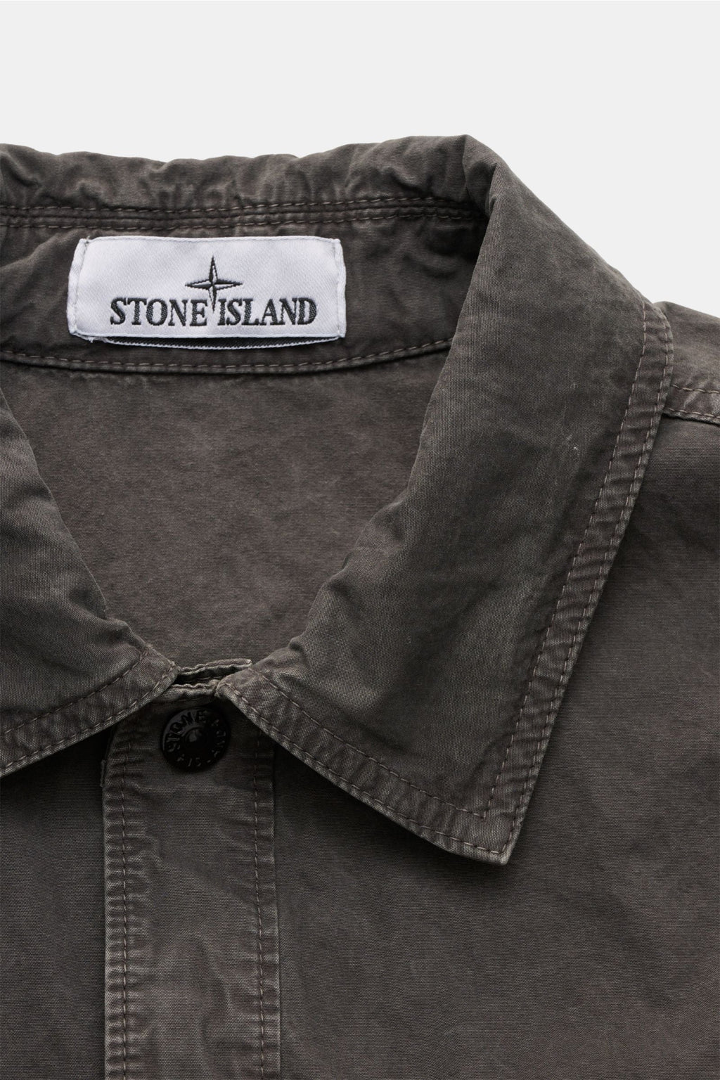 STONE ISLAND Short sleeve shirt 'Brushed Canvas' — Anthracite