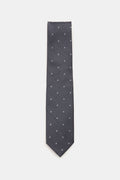 TOM FORD Silk tie dark grey / grey with polka dots