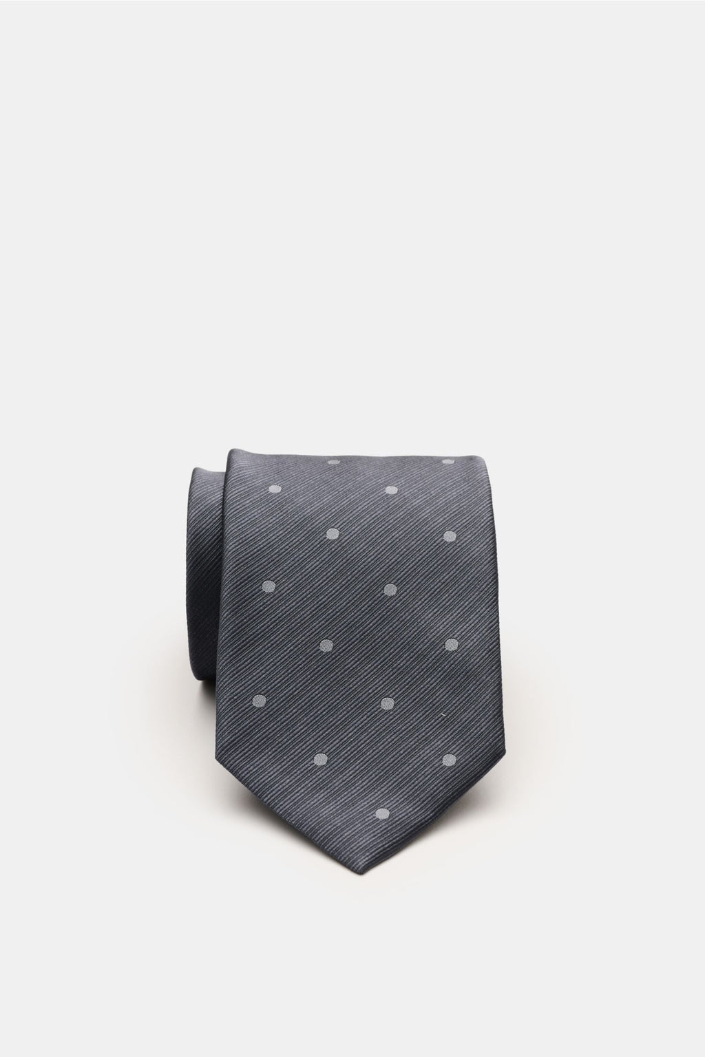 TOM FORD Silk tie dark grey / grey with polka dots