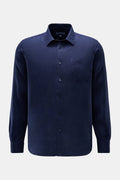 VILEBREQUIN Linen shirt slim — Navy