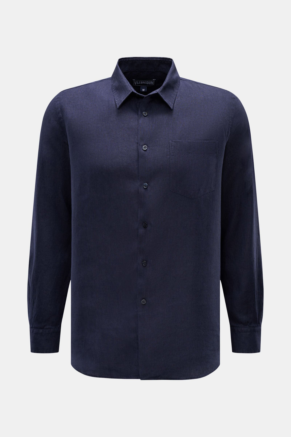 VILEBREQUIN Linen shirt slim — Navy