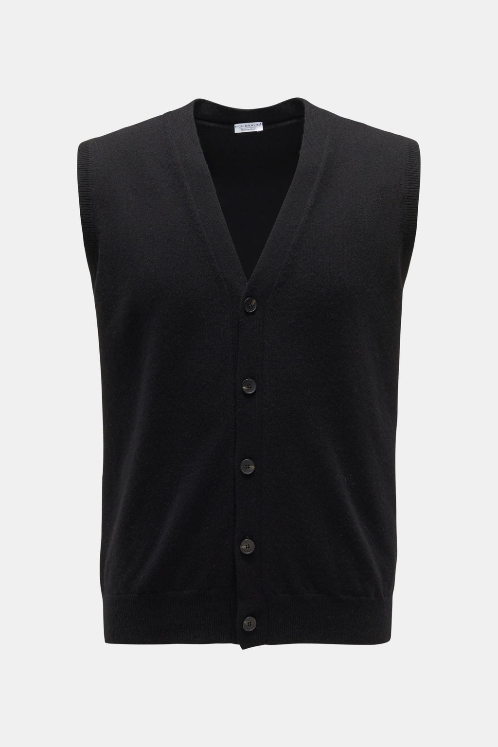 VON BRAUN Cashmere knit waistcoat — Black