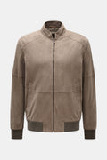 WINDSOR Leather blouson 'Borello' — Taupe
