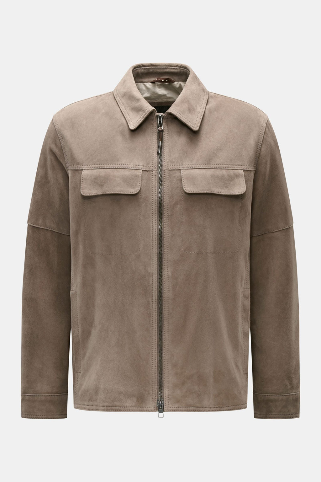 WINDSOR Leather jacket 'Pesaro' — Taupe