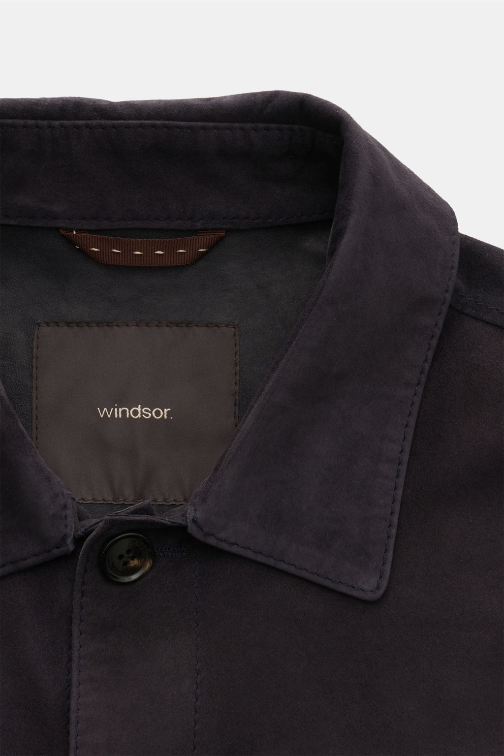 WINDSOR Leather overshirt 'Oleano' — Navy