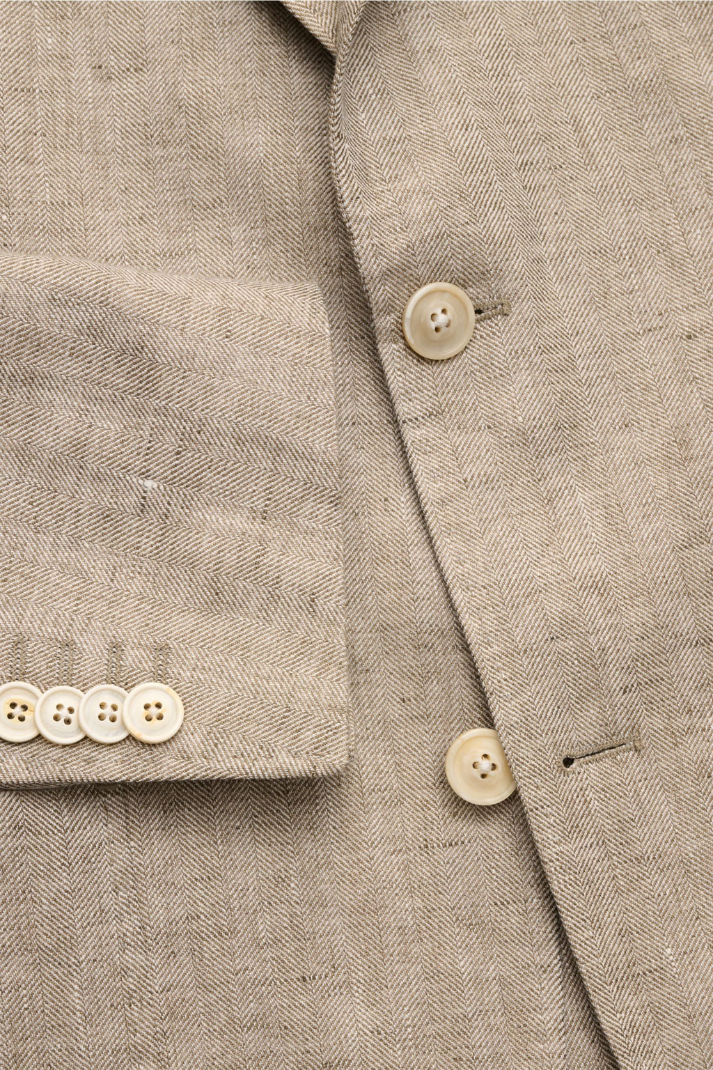WINDSOR Linen jacket 'Giro' — Beige patterned
