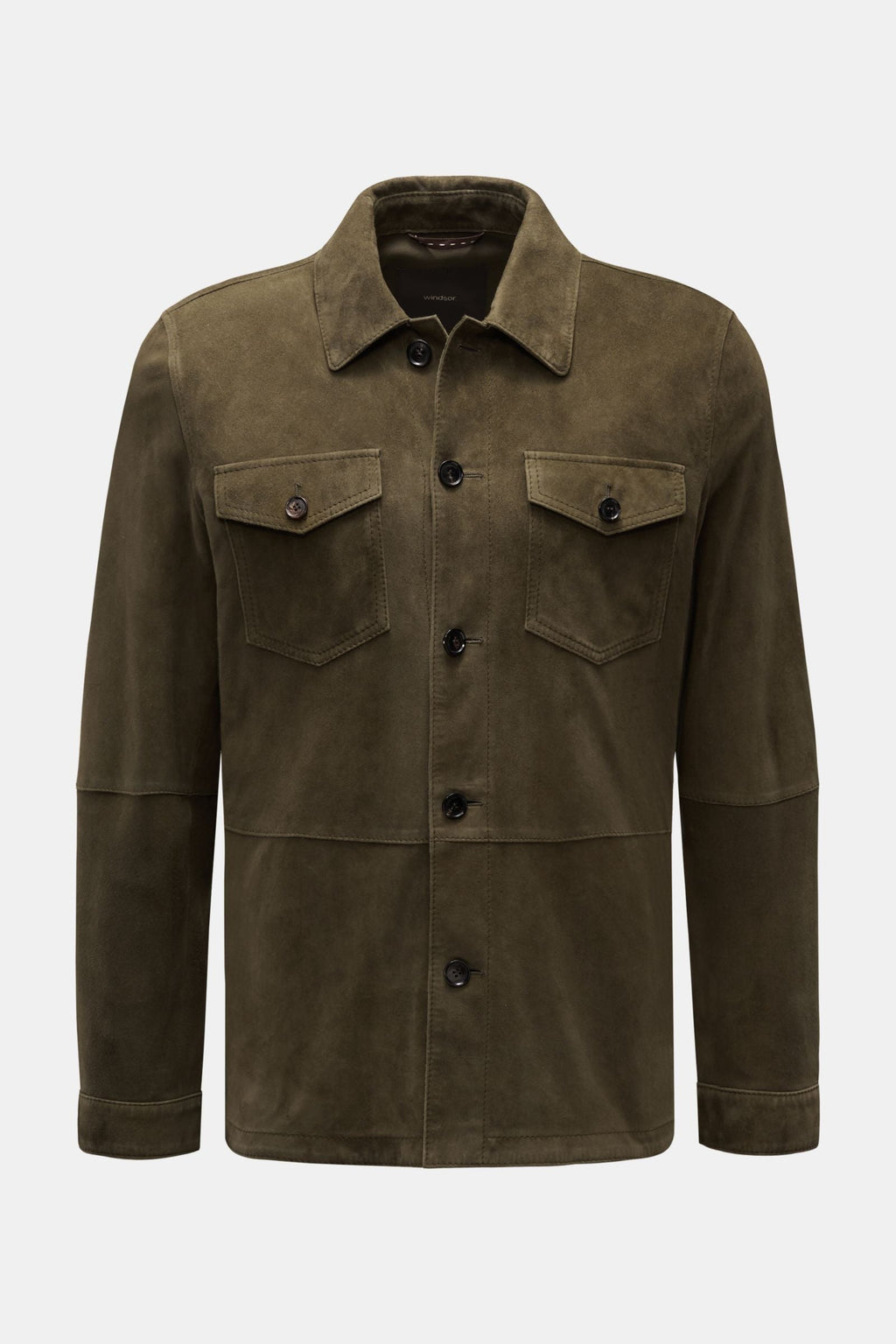 WINDSOR Suede jacket 'Olfano' — Dark olive