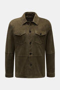 WINDSOR Suede jacket 'Olfano' — Dark olive
