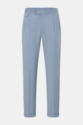 WINDSOR Wool trousers 'Sapo' — Smoky blue